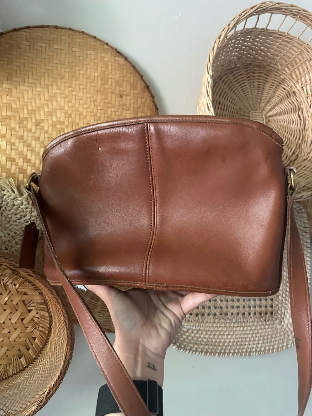Vintage Coach #9976 Brown Leather Crossbody Bag
